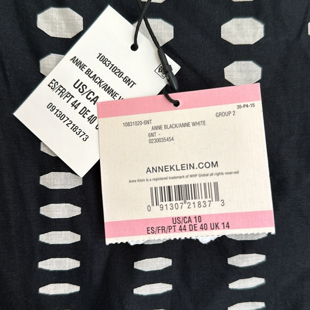 Anne Klein fit and flair dress sz 10 NWT Anne black White ombré Polka Dot Print - Picture 7 of 9